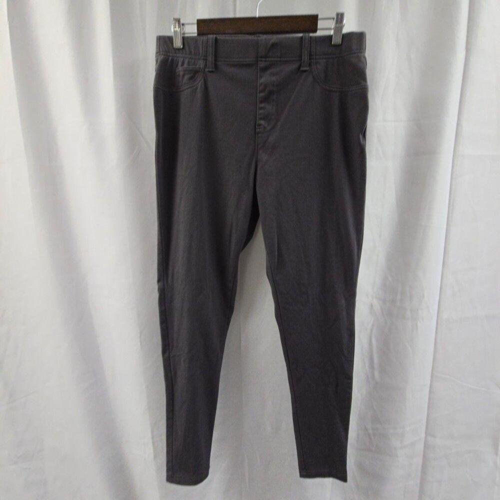 Serra Pants Womens Large Gray Twill Pull On Skinny Jegging Stretch Casual